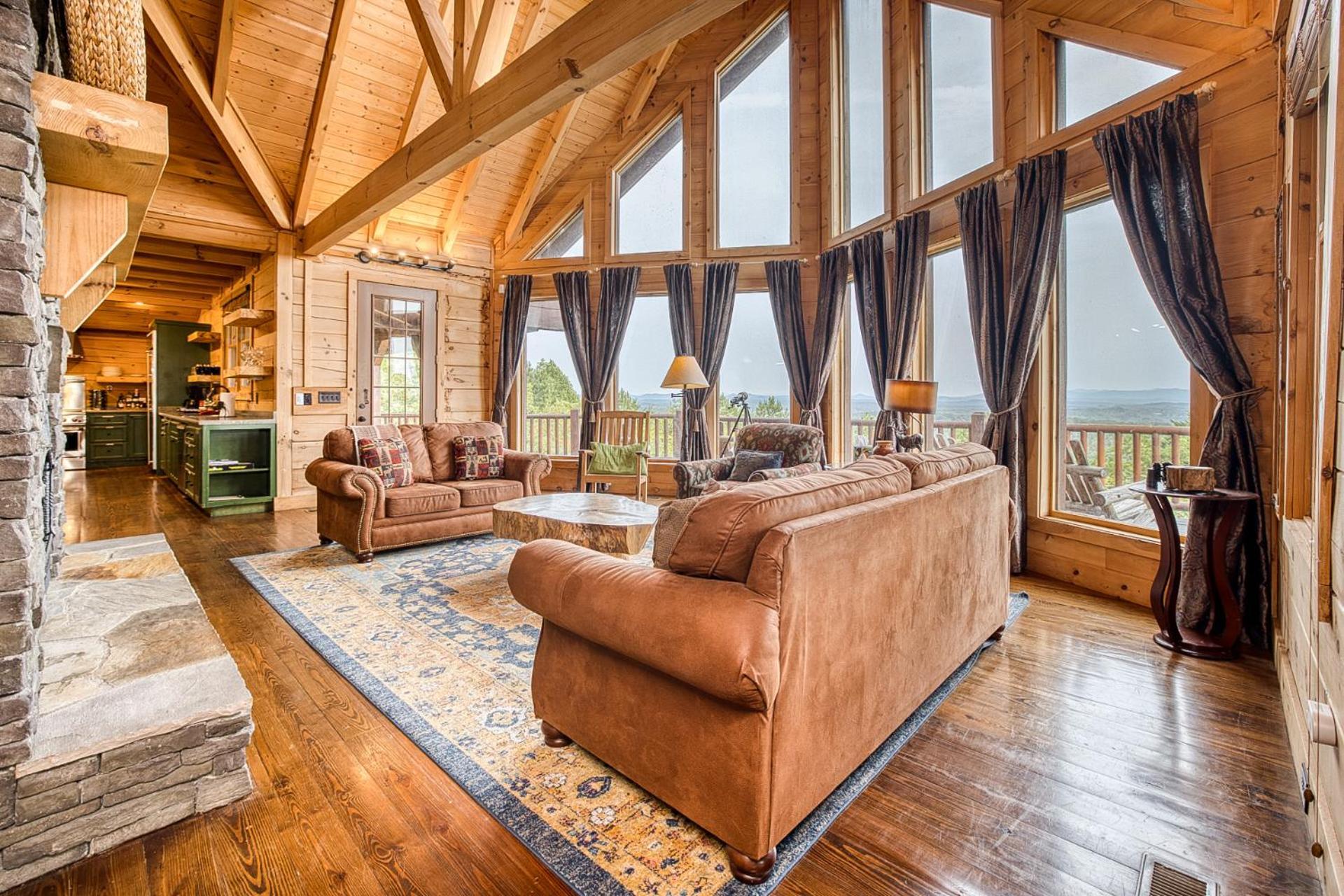 Sky High Lodge By Bk Stays. Large Cabin. Amazing Views. Game Room. Jacuzzi. Six Bedrooms. Sleeps 12 Блу Ридж Екстериор снимка